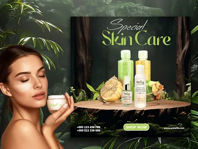 Minimal Cosmetic Post Design beauty branding cosmetics graphic design illustration logo post design product design