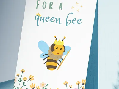 Homemade Card - For a queen bee card design illustration