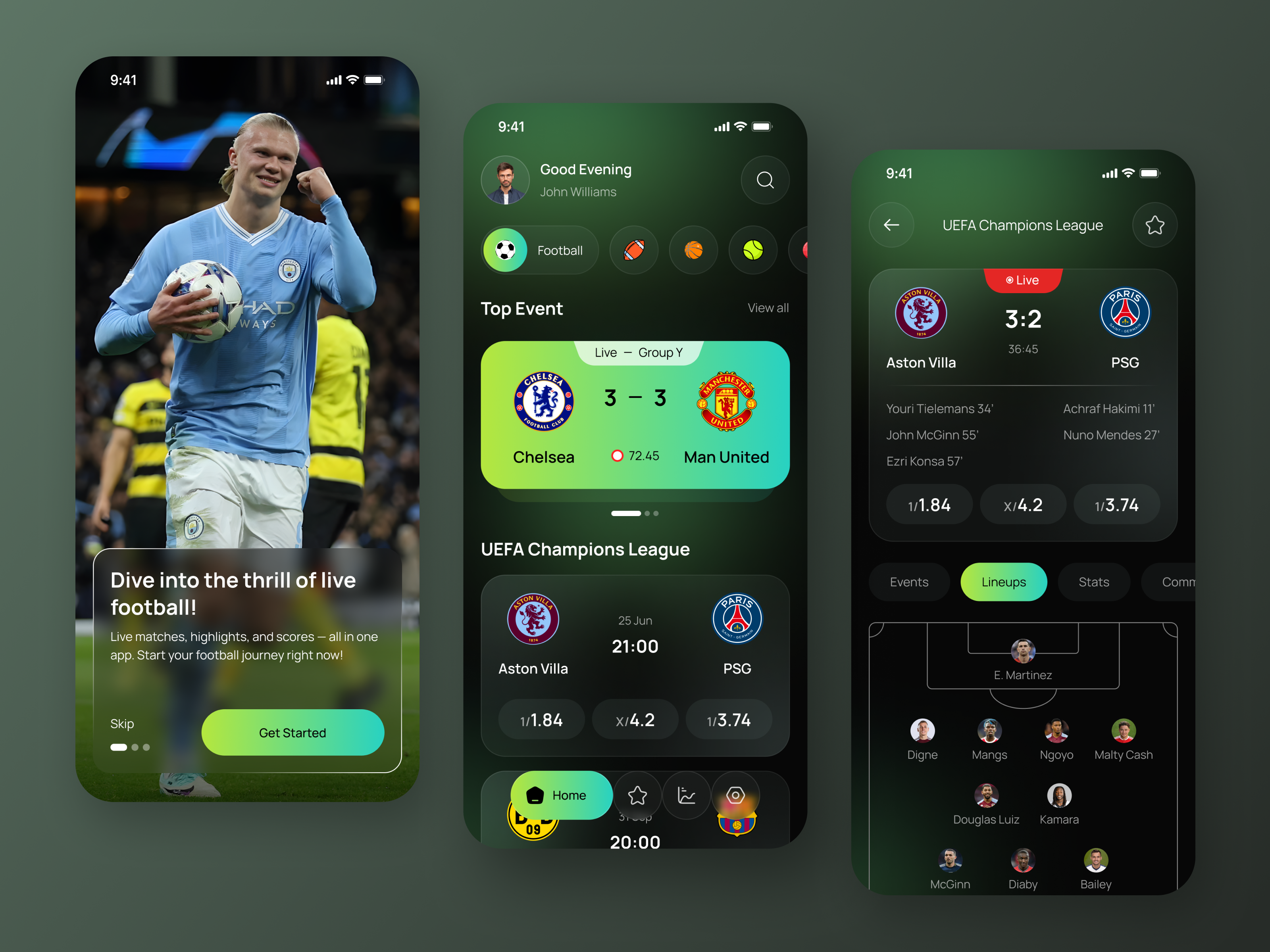 Live Football App app screen design bet betting fitness football game interface live football livescore match mobile mobile app premier league scoreboard soccer sport