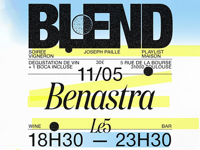 BLEND / Benastra - Event Poster Design cheerful design clean colorful creative event event poster graphic design light playful poster poster design print design typo typographic design typography wine event