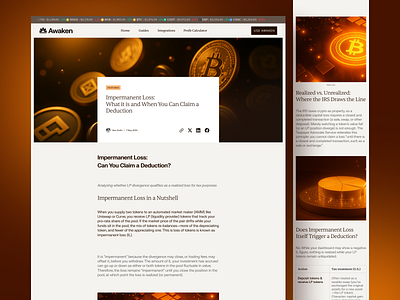 Awaken Article Page awaken caviar graphic design pages ui website