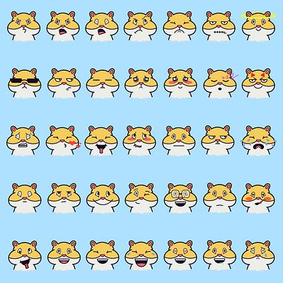 How’s Your Mood Today? 🐹 character characterdesign design exp expressions facial graphic design illustration ui vector