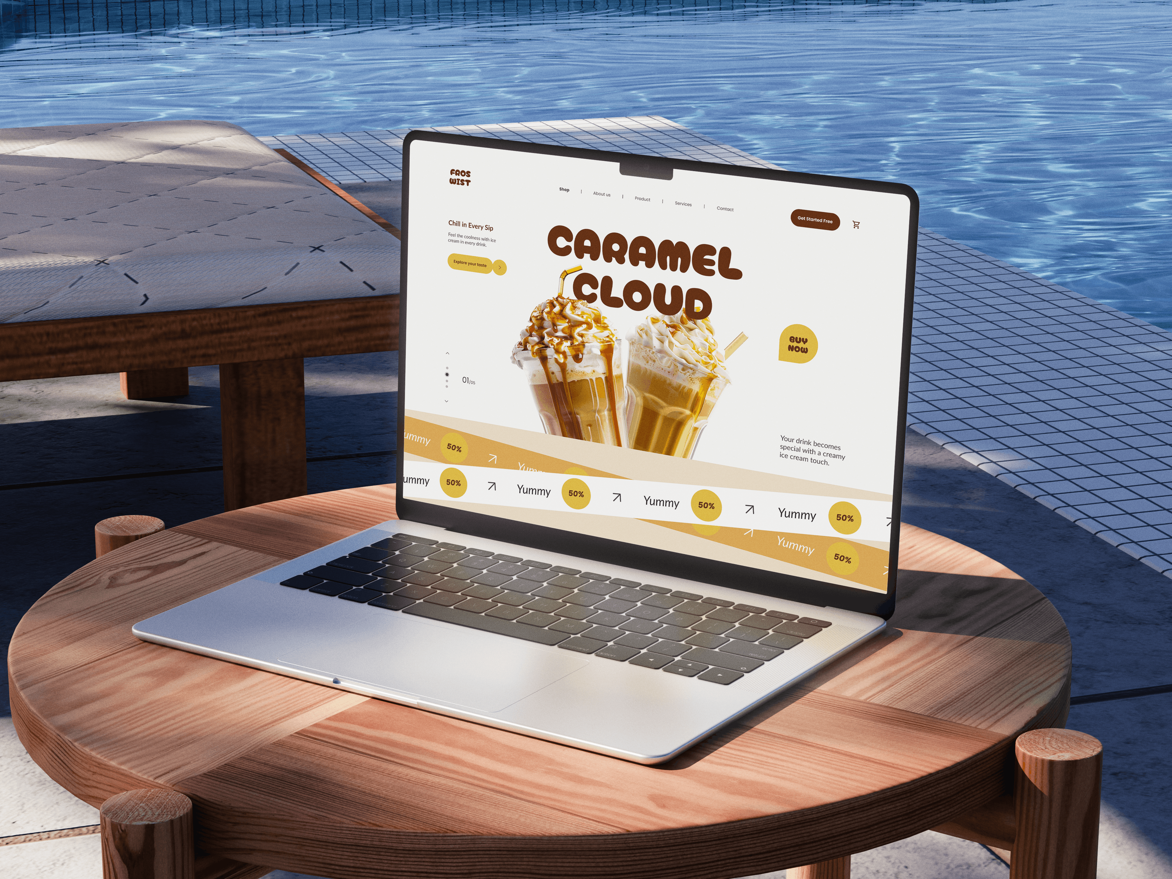 Fogs Wist - Dessert & Beverage UI Kit for SMB figma landing page portfolio ui ux web design website