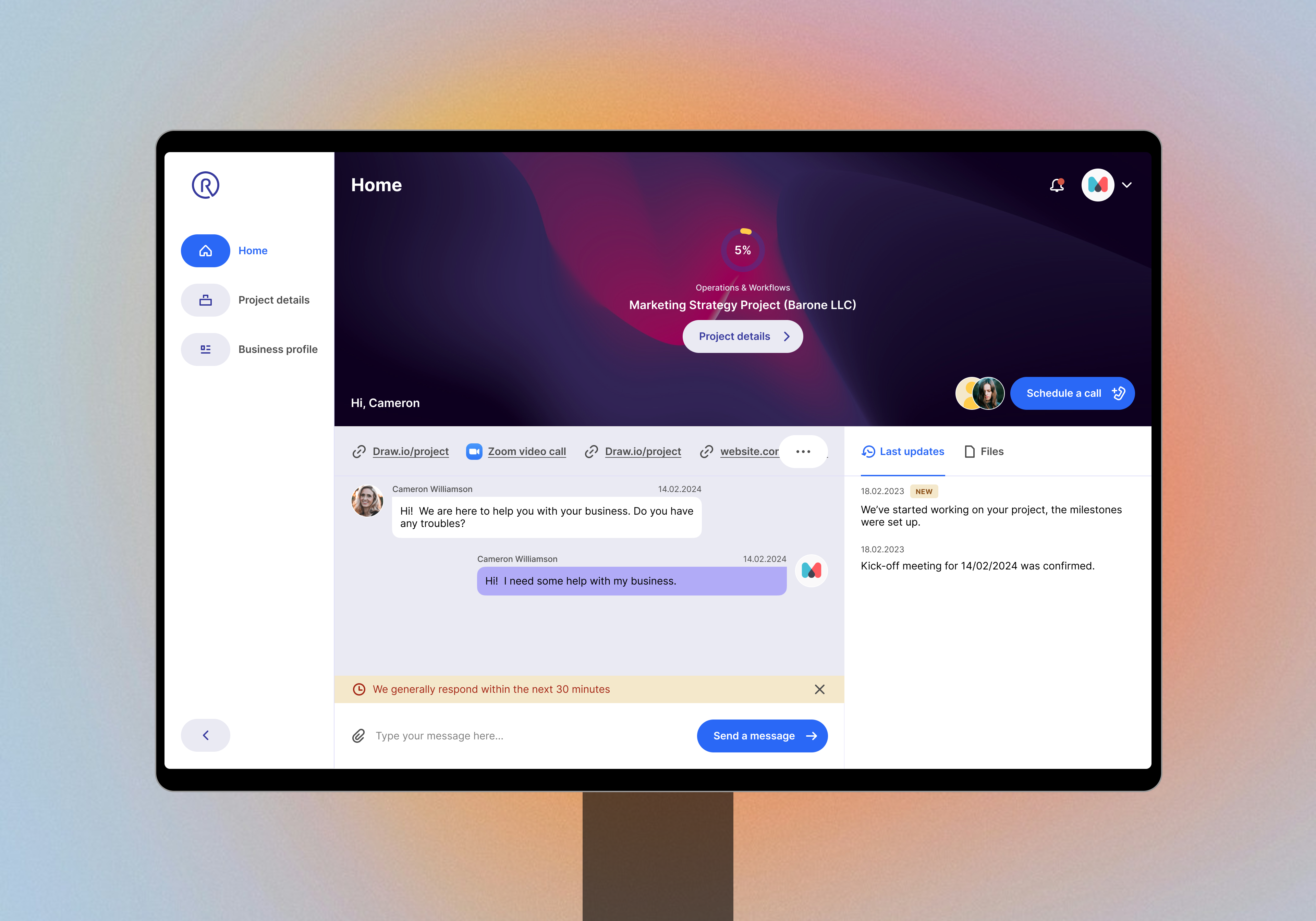 Consulting Web-App | UI/UX | No-code app concept consulting app dashboard ui web application