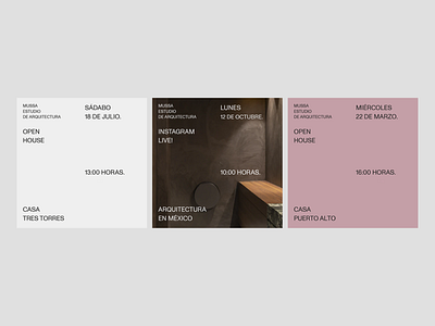Mussa Estudio de Arquitectura - Event Schedule & Branding advertising brand brand identity branding branding design clean clean design company company brand design logo minimalist minimalist design simple typo typographic design typography
