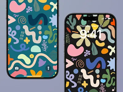 Phone Wallpaper - Abstract doodles abstract digital collage graphic design
