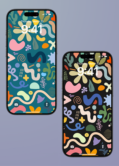 Phone Wallpaper - Abstract doodles abstract digital collage graphic design