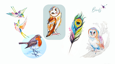 Collection of Animal Illustrations animals art children childrens book greetings cards hand painted illustration watercolor