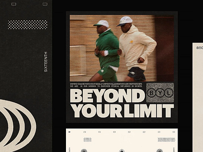 Beyond Your Limit - Sports & Culture Branding ad ad design advertisement advertisement design advertising beyond limit branding branding design byl clean dark mode dark style encouraging modern spotrtswear