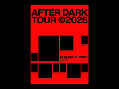 After Dark Tour 2025 - Bold Event Poster Layout after dark tour black bold event event poster party poster poster design red red and black red poster typo typographic typographic design typography vibrant vibrant poster