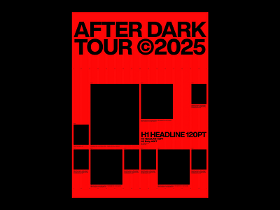 After Dark Tour 2025 - Bold Event Poster Layout after dark tour black bold event event poster party poster poster design red red and black red poster typo typographic typographic design typography vibrant vibrant poster