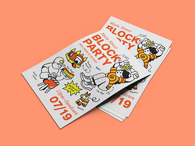 Block Party Flyer block party design flyer graphic design illustration poster summer