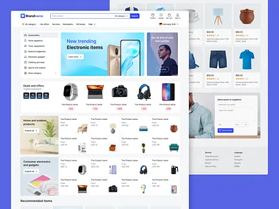 Marketplace Website HTML Template ecommerce ecommerce html figma html template marketplace marketplace home page marketplace html marketplace template marketplace website template online shop react ui kit webdesign