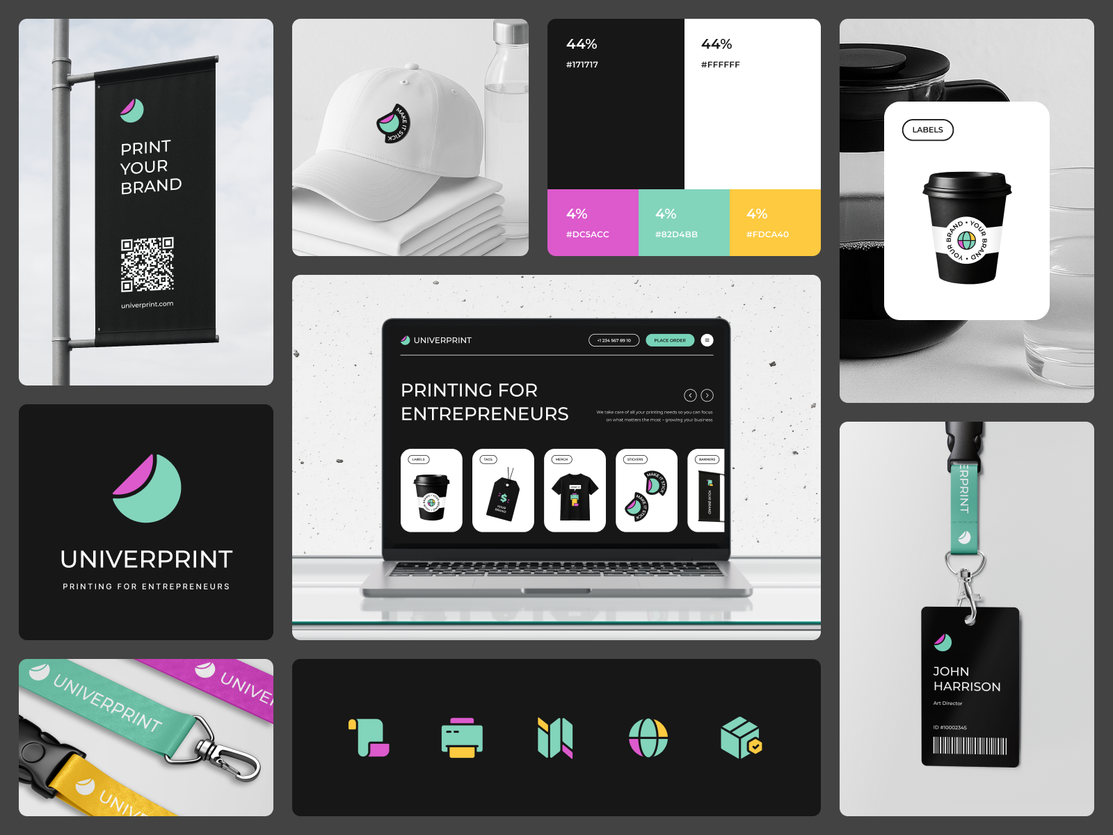 Business Printing Portal Branding bold branding brand assets brand mockup brandidentity branding business color palette design system ecommerce graphic design icons logo design merch design minimal print startup ui ux visual identity website