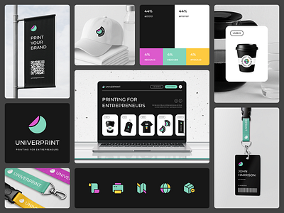 Business Printing Portal Branding bold branding brand assets brand mockup brandidentity branding business color palette design system ecommerce graphic design icons logo design merch design minimal print startup ui ux visual identity website