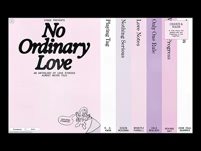 "No Ordinary Love" - Anthology Book Cover & Spine Design anthology beautiful beautiful typography branding bright colors colorful editorial design no ordinary love pastel colors playfu print design romantic series series design typo typographic design typography