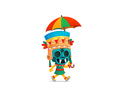 Tlaloc awareness aztecs cartoon character children cute god illustration kids love messico mexica mexico possitive rain tlaloc wisdom メキシコ