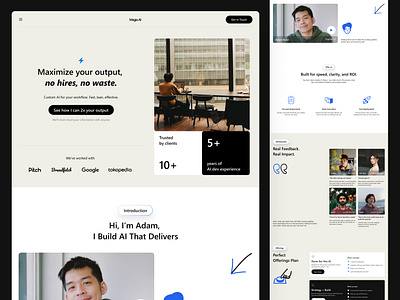 Magia AI - AI Engineer Landing Page ai ai dev business client company profile consultacy design landing page personal page technology ui ui design uiux web web design website website design