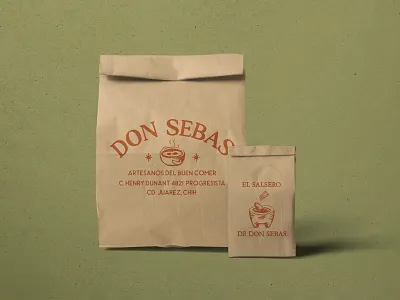 Guisados Don Sebas© Branding branding design download graphic design identity logo mockup mockups packaging paper bag psd restaurant sign template typography