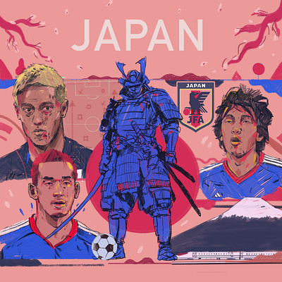Japan Football Poster character football football illustrated football illustrations football japan football poster illustration illustrator japan japan football people portrait portrait illustration poster procreate soccer soccer illustrated