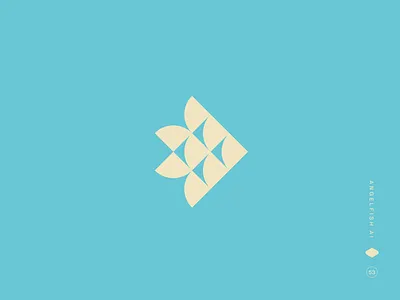 Angelfish Ai abstract fish mark abstract symbolism ai branding ai company branding angelfish symbol aquarium creative tech symbol fish shaped logo geometric logo minimalist modern abstract fish modern tech logo nature meets geometry pattern based logo quarter circle design radar fish sharp geometric grid smart logo form tiled logo system tropical fish