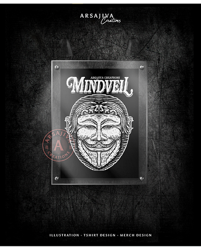 Mindveil - Illustration of an Anonymous mask anonymous artwork band illustration black illustration black white design branding cover album dark art engraving art etching hand drawn art illustration line art mask design merchandise mindveil poster design scratchboard tshirt design woodcut