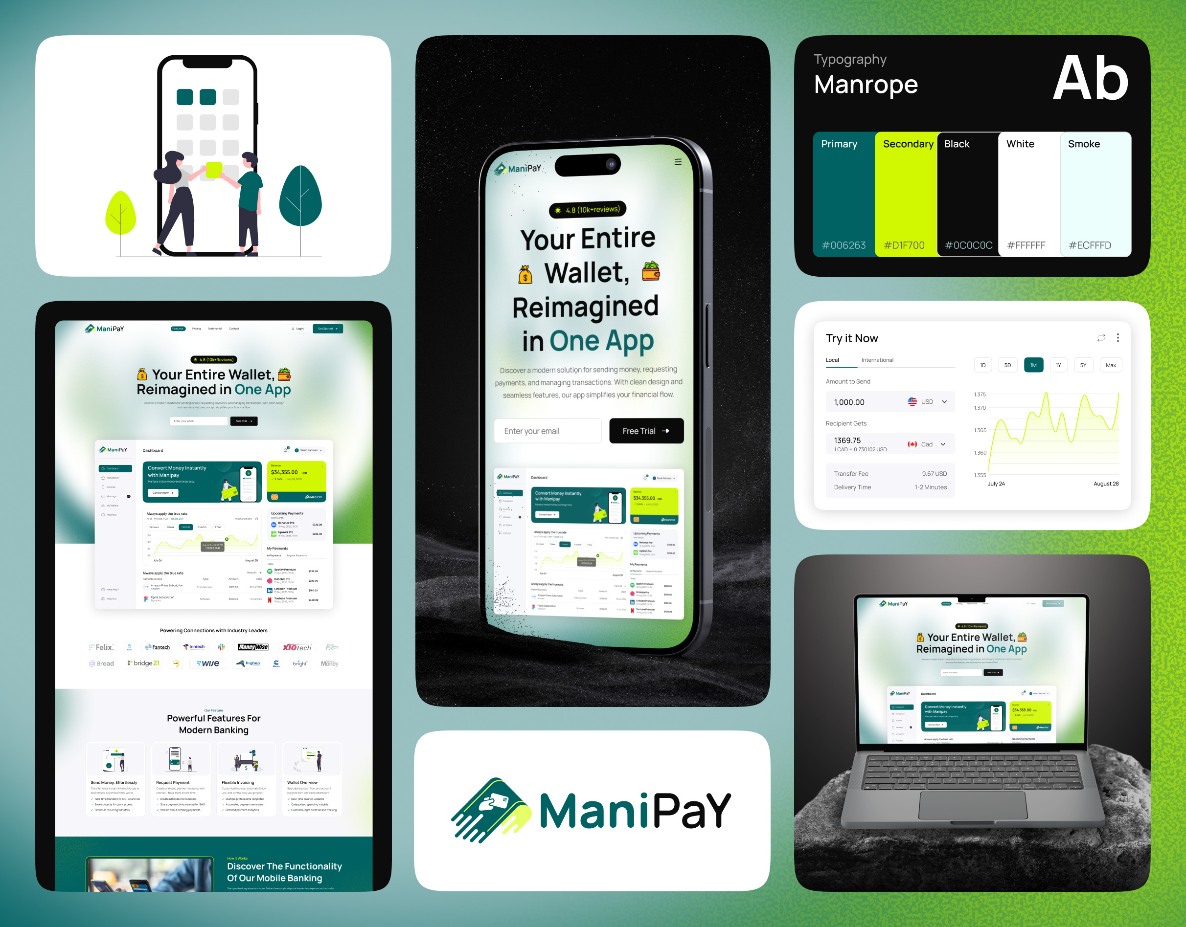 SaaS Fintech Wallet Web Landing Page UI/UX Design design digital wallet figma fintech fintechinnovation fintechux mobilebanking moneytransferapp product design responsive design ui ux web design