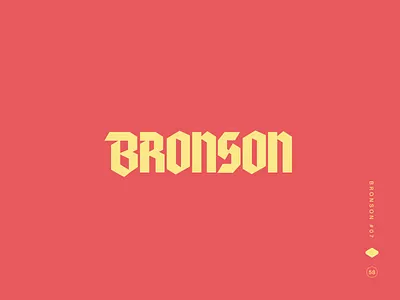 Bronson 7 angular letterform blackletter bold blackletter logo bold gothic logo calligraphic bold custom blackletter fat stylized script identity gothic type branding historic type modernized industrial gothic medieval type revival modern blackletter neo gothic design old english mark retro bold logo slab calligraphic mark tattoo style logo typographic monogram vintage type mark