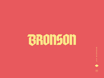 Bronson 7 angular letterform blackletter bold blackletter logo bold gothic logo calligraphic bold custom blackletter fat stylized script identity gothic type branding historic type modernized industrial gothic medieval type revival modern blackletter neo gothic design old english mark retro bold logo slab calligraphic mark tattoo style logo typographic monogram vintage type mark