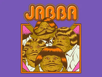 Jabba the Abba abba design fan art funny illustration jabba parody retro typography vector vintage