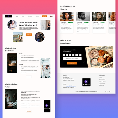 SkillSwap – Landing Page Concept figma landing page skill swap ui ui desing website design