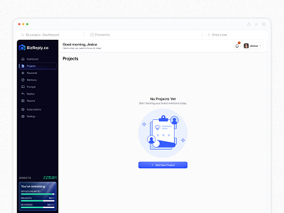 Empty State SaaS Dashboard Design add project automation clean credit tracker dashboard design trends empty state marketing minimal onboarding productivity project tracking saas saasfactor software tool top design agency ui design ux design ux illustration