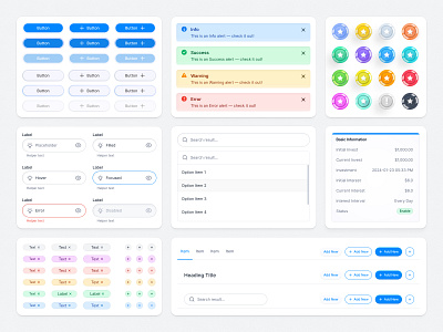 Finance Design System UI Kit Widgets android widgets buttons compoents design system finance app free free kits ios widgets minimal product widget saas saasfactor system design tag top design agency ui components ui kits ui widgets widgets