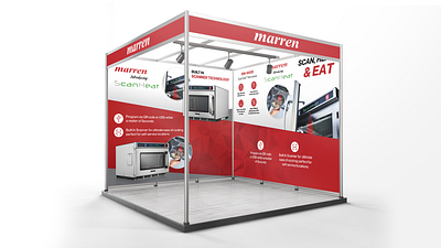 Shell Scheme Tradeshow Booth Design for Microwave Manufacturer backdrop banner banner design design exhibit expo design graphic design home appliance microwave roll up banner tradeshow tradeshowbanner tradeshowdesign