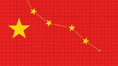 Flag chart chart down economy flag international