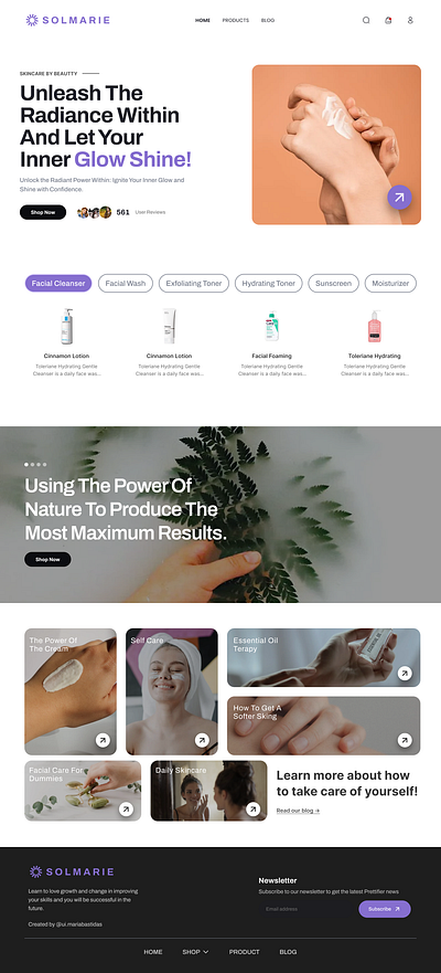 Skincare website design graphic design ui ui design uxui website design