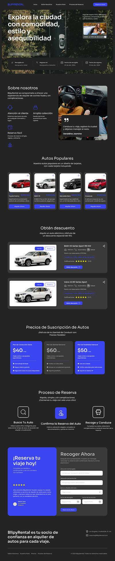 BlipyRental ui ui design ux uxui website design