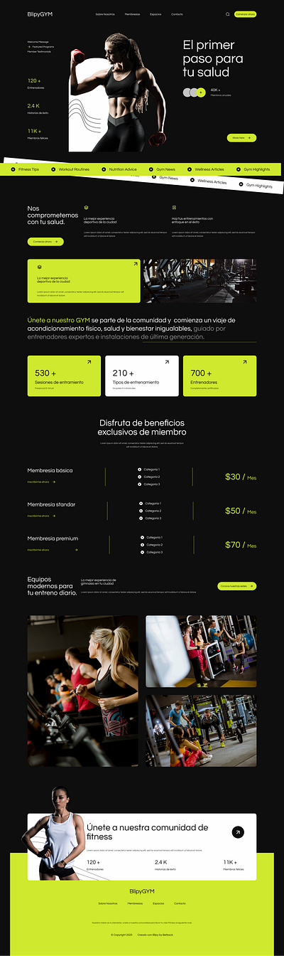 BlipyGYM design graphic design ui ui design ux uxui website design