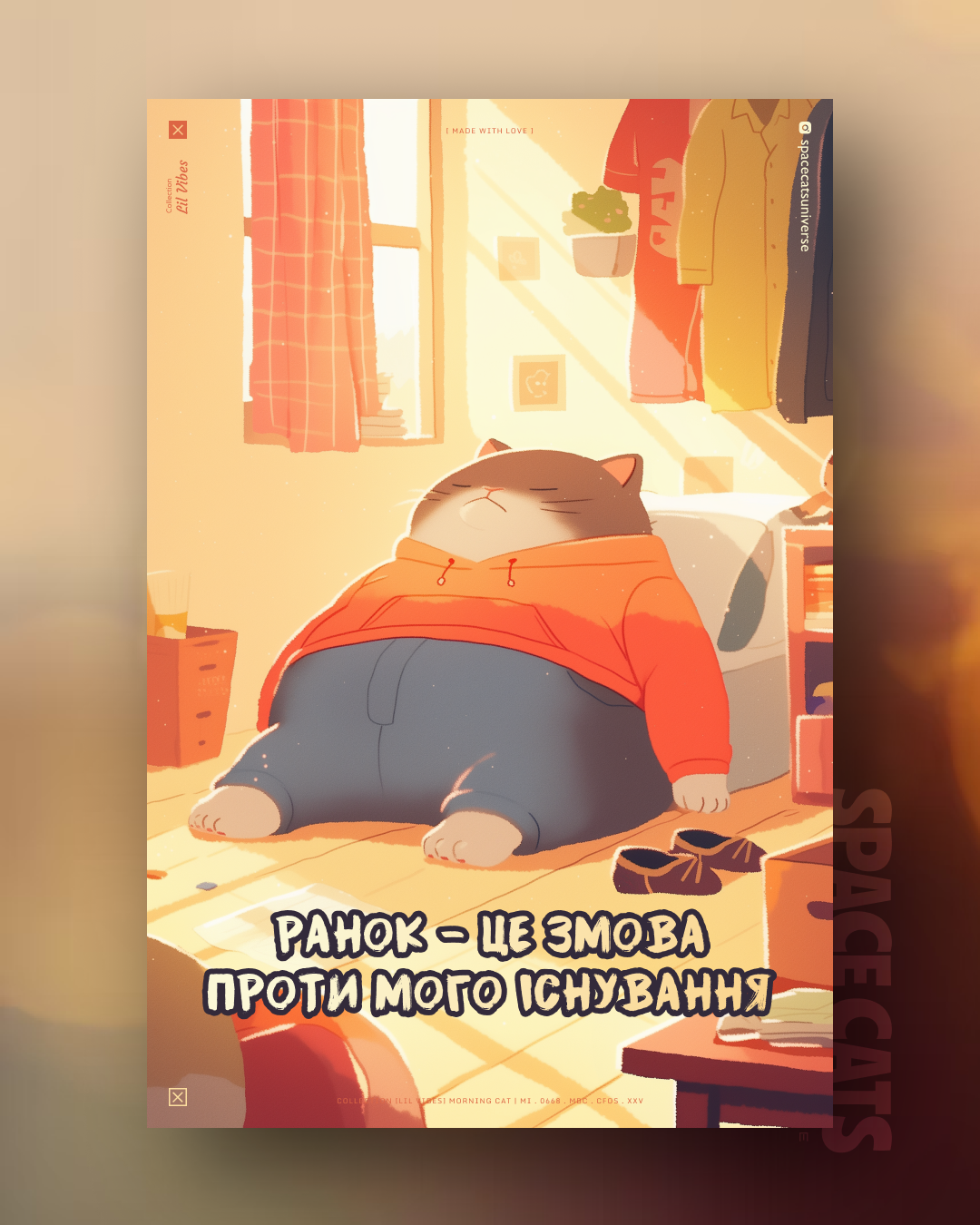Ранок - це змова проти мого існування 🌞 ai branding cat daliy design illustration poster print