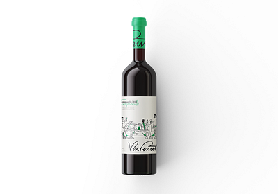 VinVenuto - Label bottle branding calligraphy dachshund design dog graphic design green hand lettering illustration logo party tempranillo wine