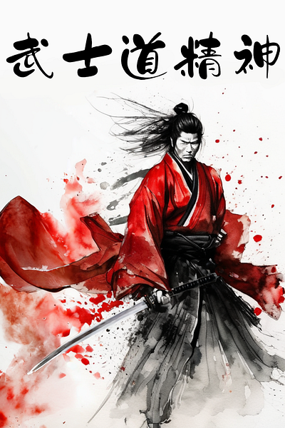 Bushido - Samurai Warrior Spirit abstract bushido digital art graphic design illustration portrait samurai spirit samurai warrior surrealistic