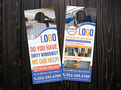 Window Cleaning Door Hanger Design print design