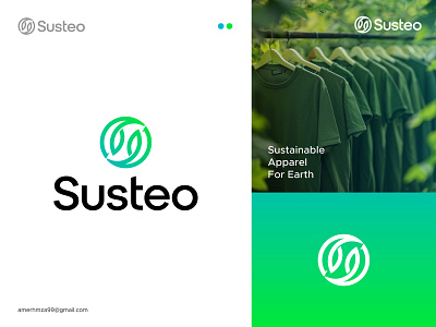 Susteo Logo Design apparel business logo clothes company logo creative logo earth eco friendly fibers nature natureclothing sustainable sustainableapparel yarns