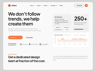 AdWorx - Marketing Agency Website Design branding landing page ui ux website design