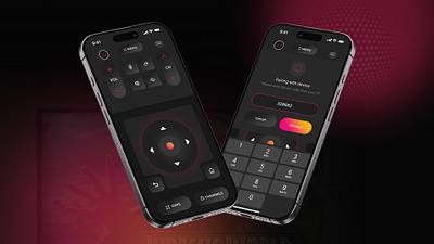 Television Controller dark mobile app ui