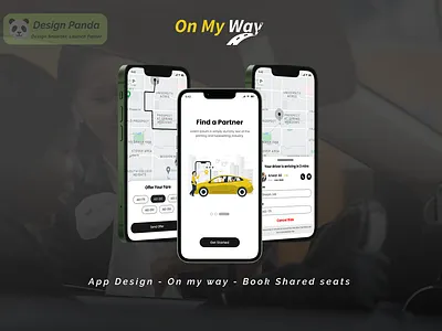 on my way - Shared booking seats android app best branding car booking creative design design ui graphic design illustration ios mobile app ui ux prototyping