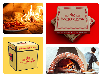 The Rustic Furnace Branding blaze branding flame furnace pizza red restaurant rustic furnace yellow