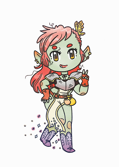 Org Girl commission Pose A.