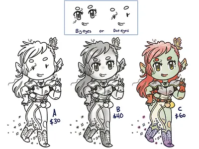 Art rates for Chibi drawings.