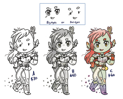 Art rates for Chibi drawings.